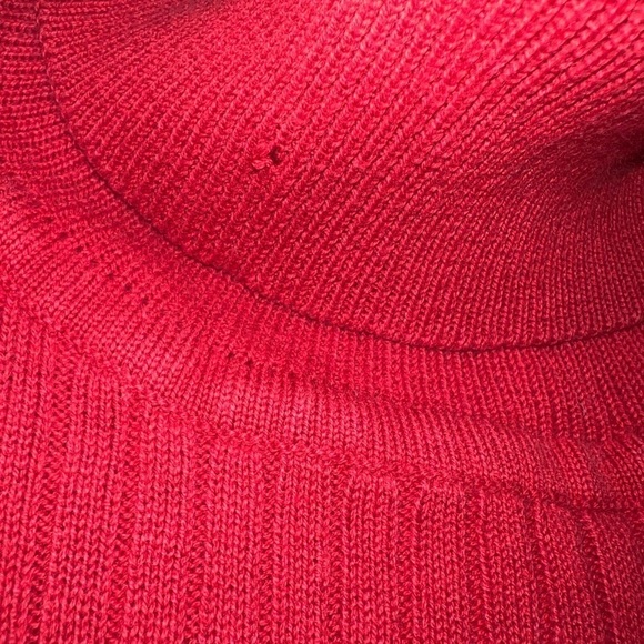 Abercrombie 90s Style Ribbed Turtleneck Sweater Size M Red 100% Cotton Preppy - Picture 5 of 9
